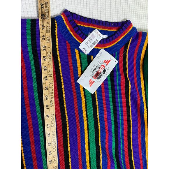 Vintage 90s Extra Touch International Sportswear Co Multi 2X Knitted Sweater NWT - Picture 4 of 9